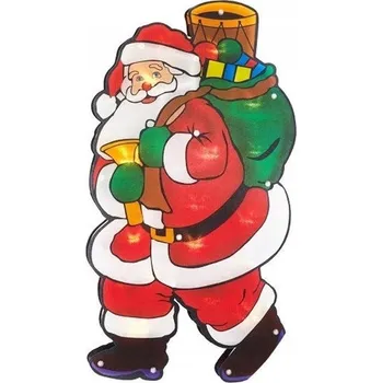 Vánoční dekorace LED DEKORACE FÓLIE Mikuláš CLAUS TEPLÁ BÍLÁ