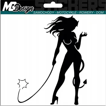 Samolepicí dekorace na vozidlo NÁLEPKA na auto Zlobivá holka Ďáblice 11x14