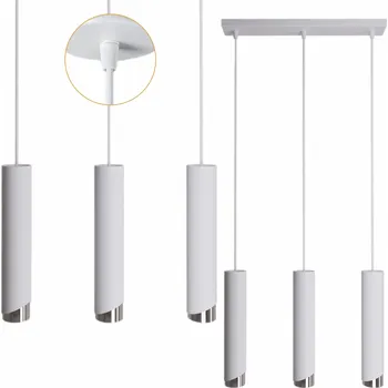Závěsné svítidlo STROPNÍ Lustr Stropní Svítidlo Trubice Kov LED GU10 LOFT MODERNÍ