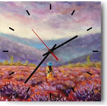 Hodiny Velké nástěnné hodiny 40x40 Krajina Skleněné hodiny Tiché