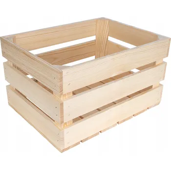 Úložný box Dřevěná bedna přírodní krabička truhla velká na hračky 40x30x23cm