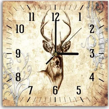 Hodiny Moderní dřevěné HODINY nástěnné s OBRAZEM 50x50 cm