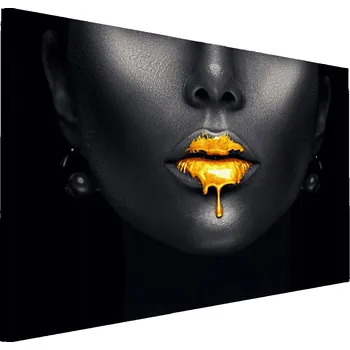 Obraz Obraz na plátně Zlaté rty ženy 100x70