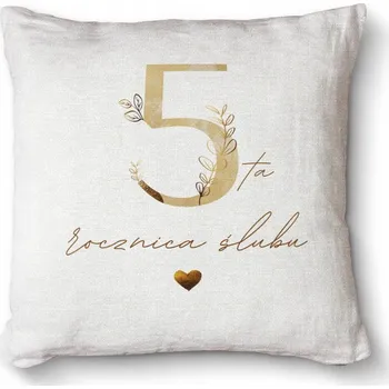 Dekorativní polštářek Pohodlný dekorativní polštář s potiskem Premium 40x40 - 5. výročí svatby
