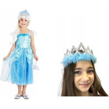 Karnevalový kostým Kostým SUPER modrá princezna, sada 134/140, čelenka, 2 Díly MK585