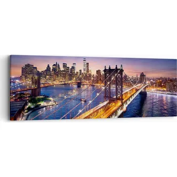 Obraz Obraz na plátně do obýváku ložnice 90x30 město foto obrazy na zeď