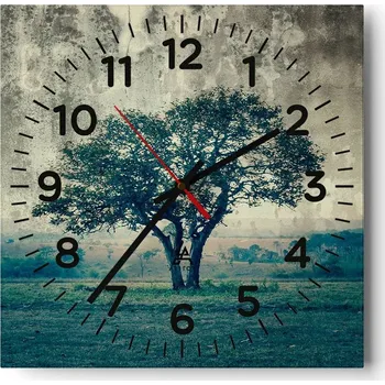 Hodiny Nástěnné hodiny do obýváku 40x40 Krajina Bezhluczne Skleněné hodiny Tiché