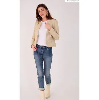 Dámská casual bunda Koženková bunda Escandelle Paris 3188 barva: béžová, velikost: XL