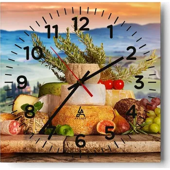 Hodiny Nástěnné hodiny do obýváku 40x40 Toskánsko Bezhlučné Skleněné hodiny Tiché