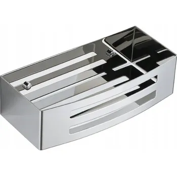 Drátěná police Chromovaný koupelnový košík/polička do sprchy