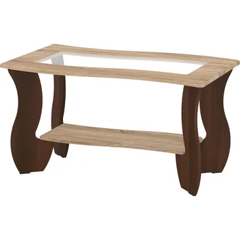 Konferenční stolek Slevadoma Konferenční stolek RUBIN MDF Barva: ořech - tmavý + dub sonoma