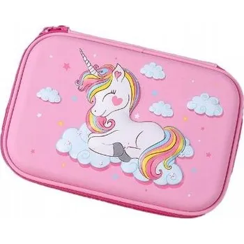 Penál Školní Penál Jednorožec Rozkládací 3D Růžový 3v1 Organizér