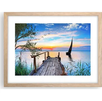 Obraz Obraz plakát v rámu světlý dub do obýváku 40x30 krajina foto na zeď