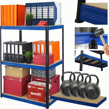 Dílenský regál Kovový regál skladový garážový regál HELIOS HBN 106x120x45 3x400kg