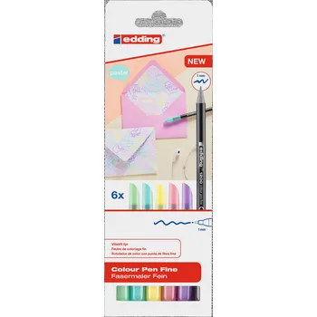 Vrták Dekorativní fix, vícebarevný, na papír Edding 6 ks