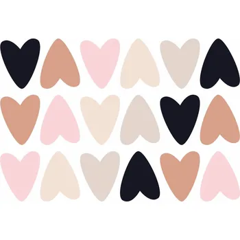 Samolepící dekorace Samolepka na stěnu Pastelová srdíčka Srdíčka