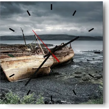 Hodiny Velké nástěnné hodiny 40x40 Krajina Skleněné hodiny Tiché