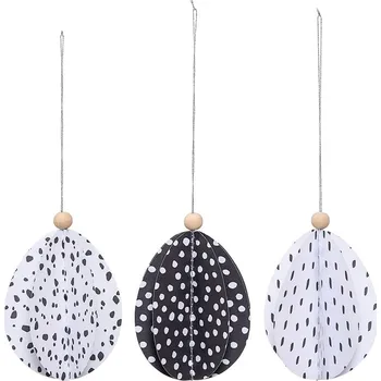 Velikonoční dekorace Bloomingville Závěsná dekorace vejce SET/3ks černá