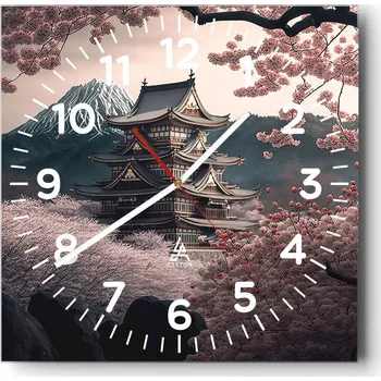 Hodiny Nástěnné hodiny do obýváku 40x40 Asie Tiché Skleněné hodiny Stylové