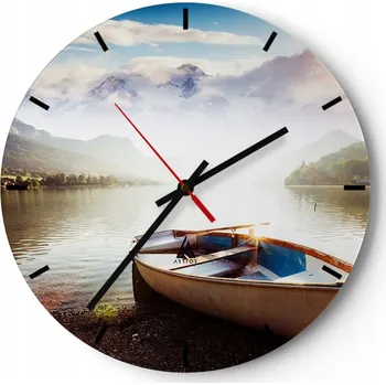 Hodiny Nástěnné hodiny do kuchyně 30x30 Krajina Skleněné hodiny do obýváku Tiché