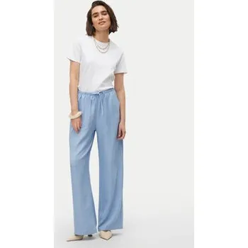 Vero Moda Kalhoty z materiálu Melaney 10316385 Modrá Loose Fit XL