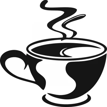 Samolepící dekorace Samolepka na zeď Drukant K047 Šálek 100x100 cm černá