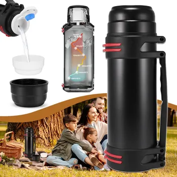 TERMOSKA S HRNÍČKEM 1,6L, NEPROPUSTNÝ, LAHEV NA NÁPOJE Z NEREZOVÉ OCELI