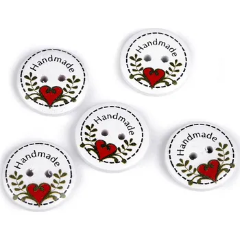 Knoflík Dřevěný dekorační knoflík Handmade Varianta: 1 bílá, Balení: 10 ks