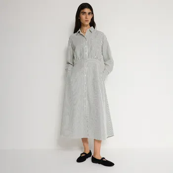 Dámské šaty Reserved - Košilové maxi šaty - krémová - 440EN-01X - 440EN-01X-XS