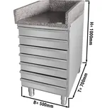 G.Gastro Nerezový pokladní stůl & 7 zásuvek - 0,5 x 0,7 m