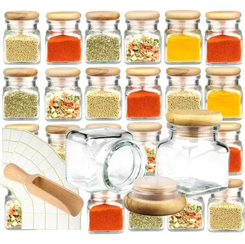 Sklenice 24 x sklenice sklenice se zátkou 120 ml + 100 štítků +1 lopatky