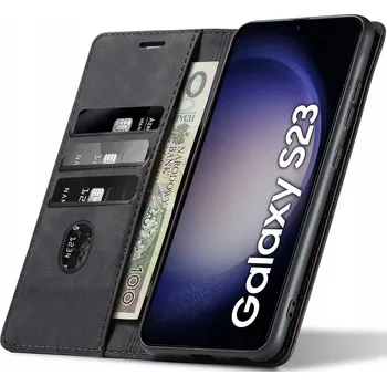 Pouzdro na mobilní telefon Flipové pouzdro Nela-Styl pro Samsung Galaxy S23, černé