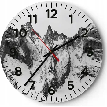 Hodiny Nástěnné hodiny do obýváku 40x40 Krajina Kulatý Skleněné hodiny Loft Tiché