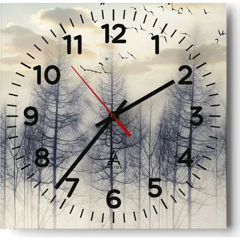 Hodiny Nástěnné hodiny do obýváku 40x40 Krajina Bezhluczne Skleněné hodiny Tiché