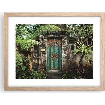 Obraz Obraz plakát v rámu světlý dub do obýváku 40x30 krásné dveře foto na zeď