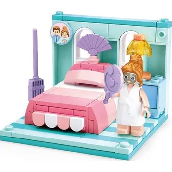 ostatní stavebnice LOŽNICE Postel růžové stavebnice Sluban 109 dílů