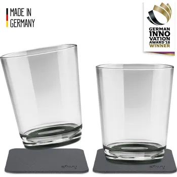 Sklenice Magnetická sklenice na pití Silwy PEARL GRY, 2 ks