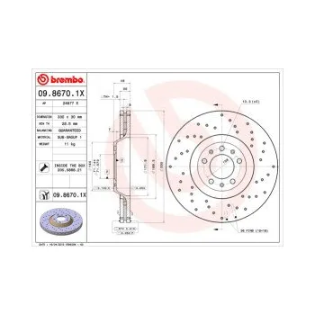 Brzdový kotouč BREMBO 09.8670.1X Brzdový kotouč Doprava Zdarma! XTRA Výkon XTRA Spolehlivost atraktivní design Nová řada brzdových kotoučů Brembo Xtra se speciálním vrtáním které spojuje atraktivní design s vysokým brzdným účinkem za všech