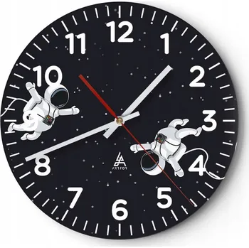 Hodiny Nástěnné hodiny do obýváku 40x40 Abstrakce Kulatý Skleněné hodiny Loft Tiché