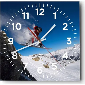 Hodiny Kuchyňské nástěnné hodiny 30x30 Krajina Skleněné hodiny do obýváku Moderní Tiché