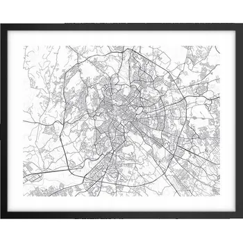 Obraz Foto obraz plakát na zeď v černém rámu 50x40 město plakáty do obýváku