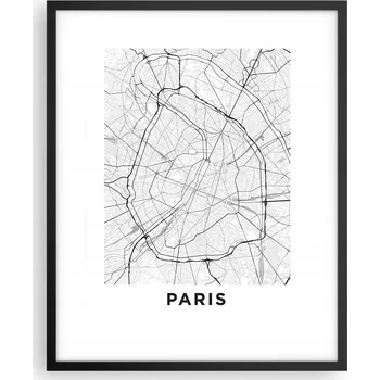 Obraz Foto obraz plakát na zeď v černém rámu 40x50 město plakáty do obýváku