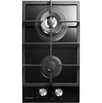Varná deska Plynová varná deska Concept černá sklo 2 hořáky litinový rošt bez rámečku 30 cm
