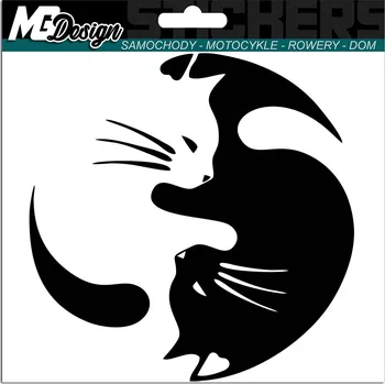 Samolepicí dekorace na vozidlo NÁLEPKA na auto KOČKY JIN JANG 15x15 cm