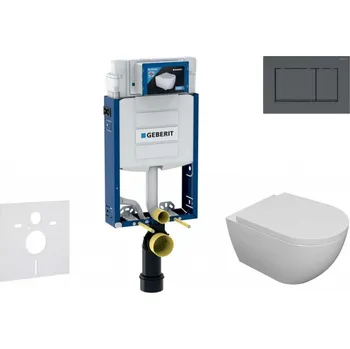 GEBERIT - Kombifix Set předstěnové instalace, klozetu Oudee a sedátka softclose, tlačítko Sigma20, matná černá/černá SANI15CA5100