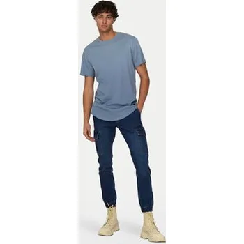 Pánské tričko Only & Sons T-Shirt Matt 22002973 Modrá Regular Fit S