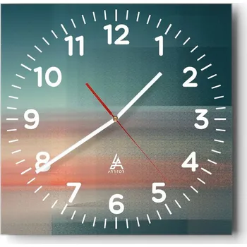 Hodiny Kuchyňské nástěnné hodiny 30x30 Voda Skleněné hodiny do obýváku Moderní Tiché