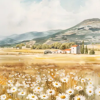 Plakát Plakát Klidný Venkovský Den bez rámu 50 x 50 cm