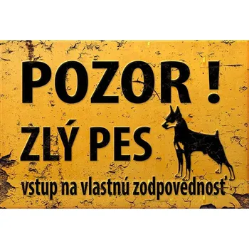 Obraz Cedule pozor špatný pes