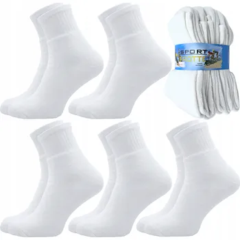 Pánské ponožky Ponožky bílé bavlněné froté 5 párů, velikost 41-43
